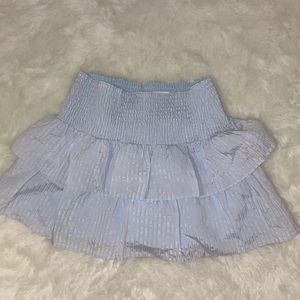 Amanda Uprichard Auriele ruffle skirt blue and pink size small!